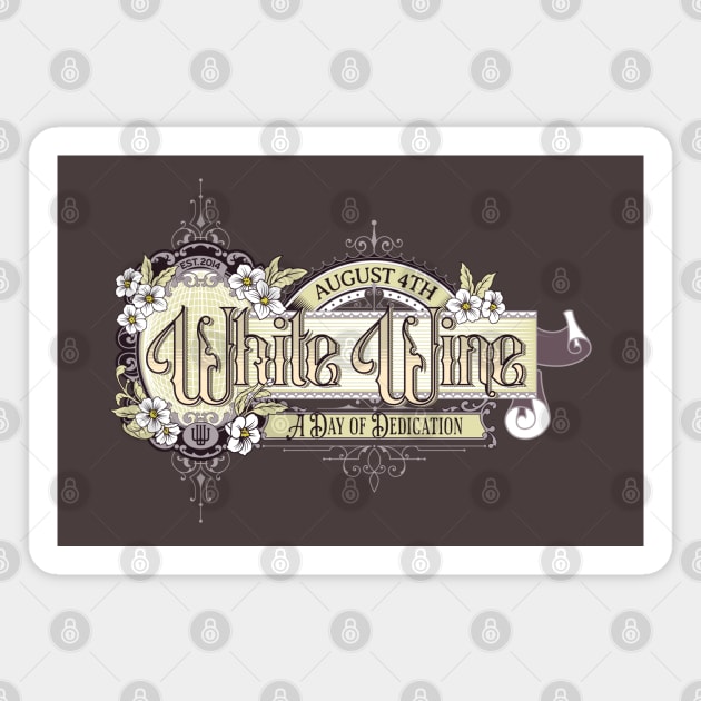 Vintage Sign White Wine Day Magnet by HolidayBug